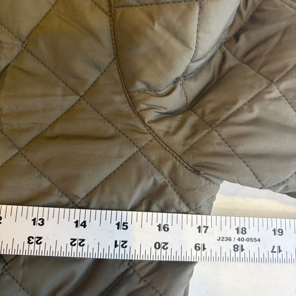 Ralph Lauren Girls Olive Green Quilted Double Breasted Jacket L 12/14 Preppy